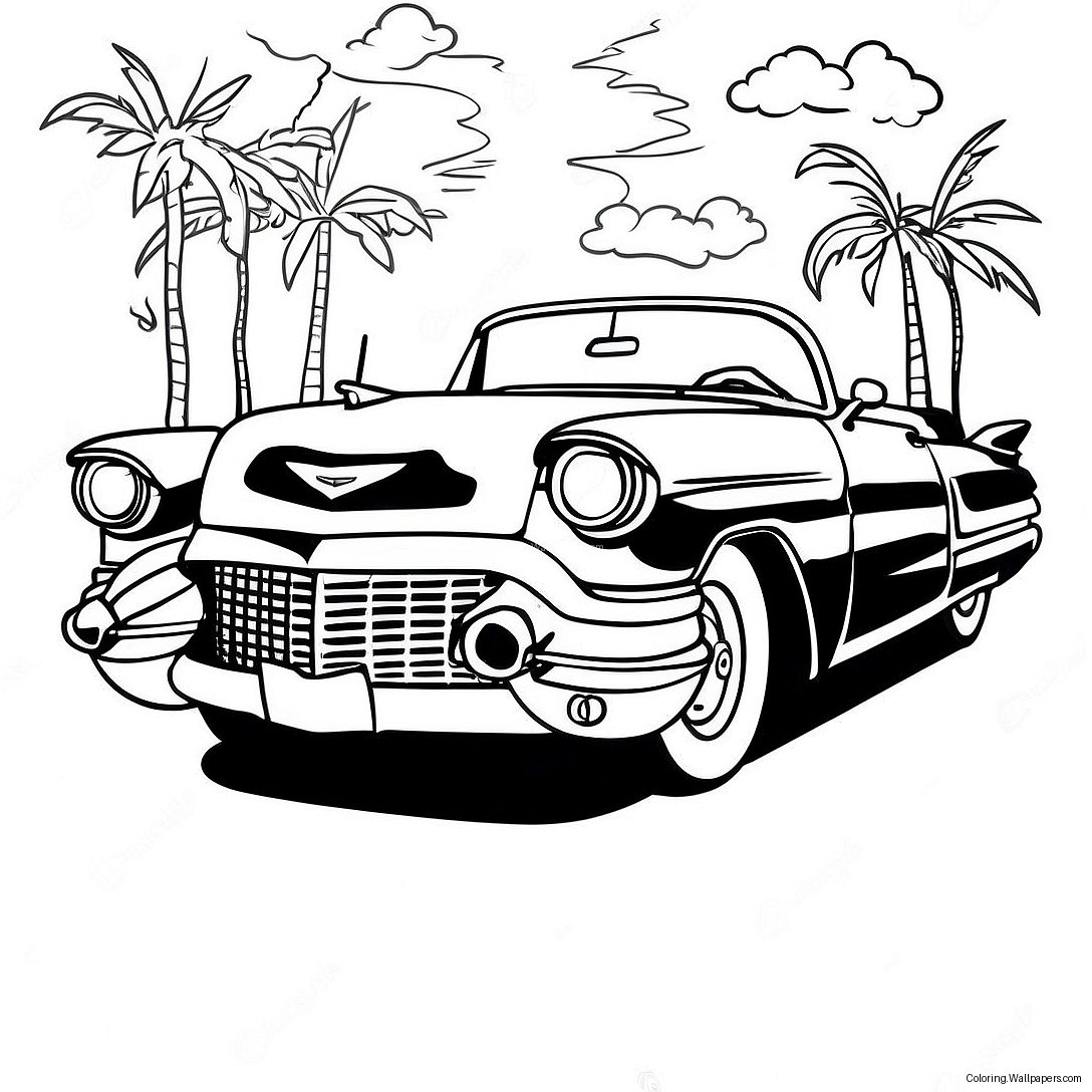 Página Para Colorear De Cadillac Clásico Convertible 16438