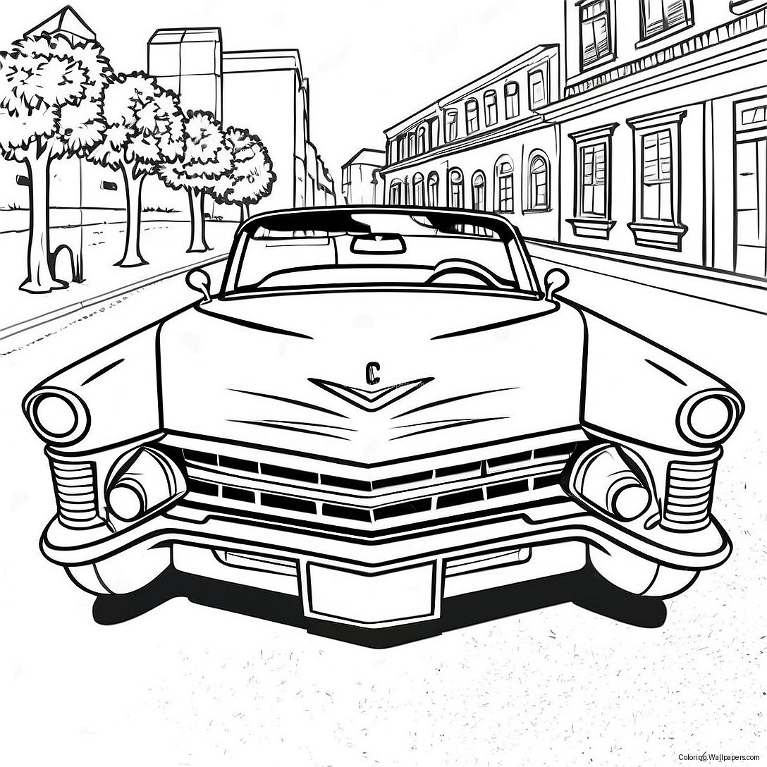 Página Para Colorear De Cadillac Clásico Convertible 16440