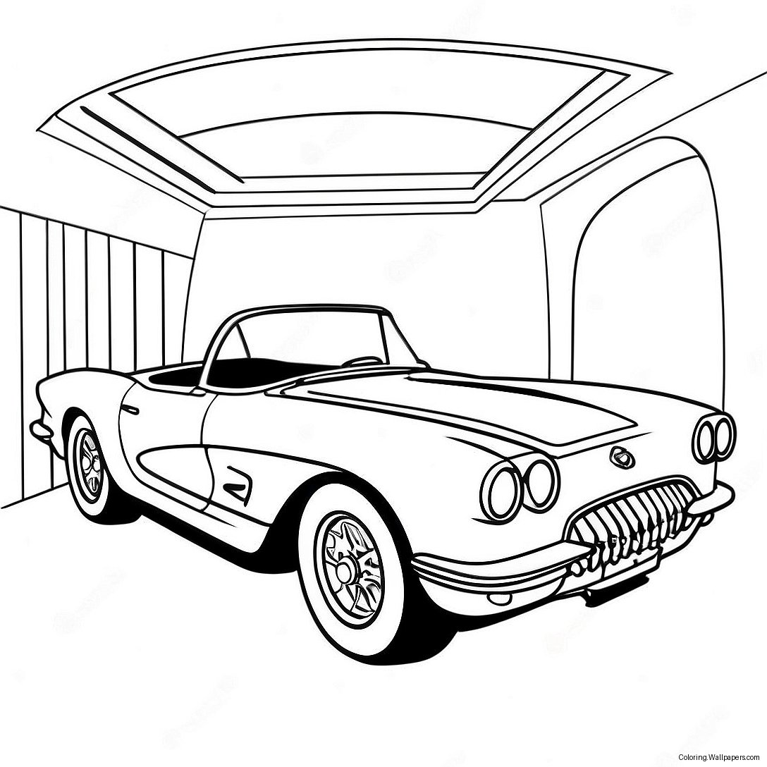 Klassisches Corvette Cabrio Ausmalbild 1453