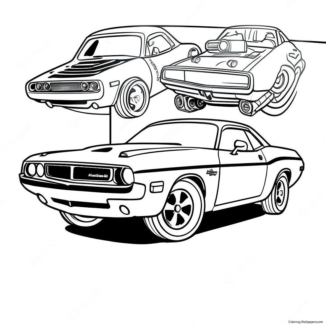 Classic Dodge Challenger Coloring Page 24245