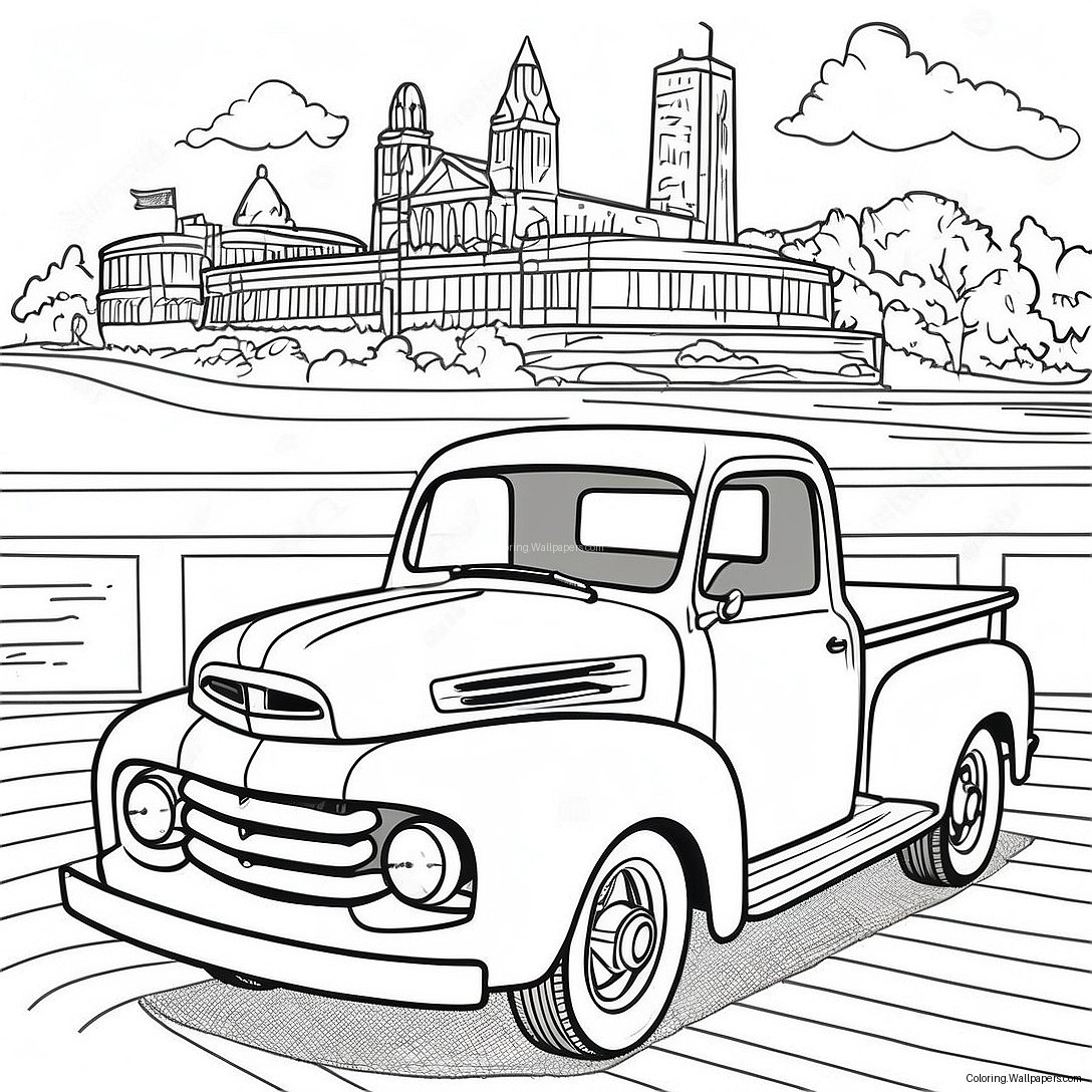 Classic Ford Truck With Vintage Design Coloring Page 4635