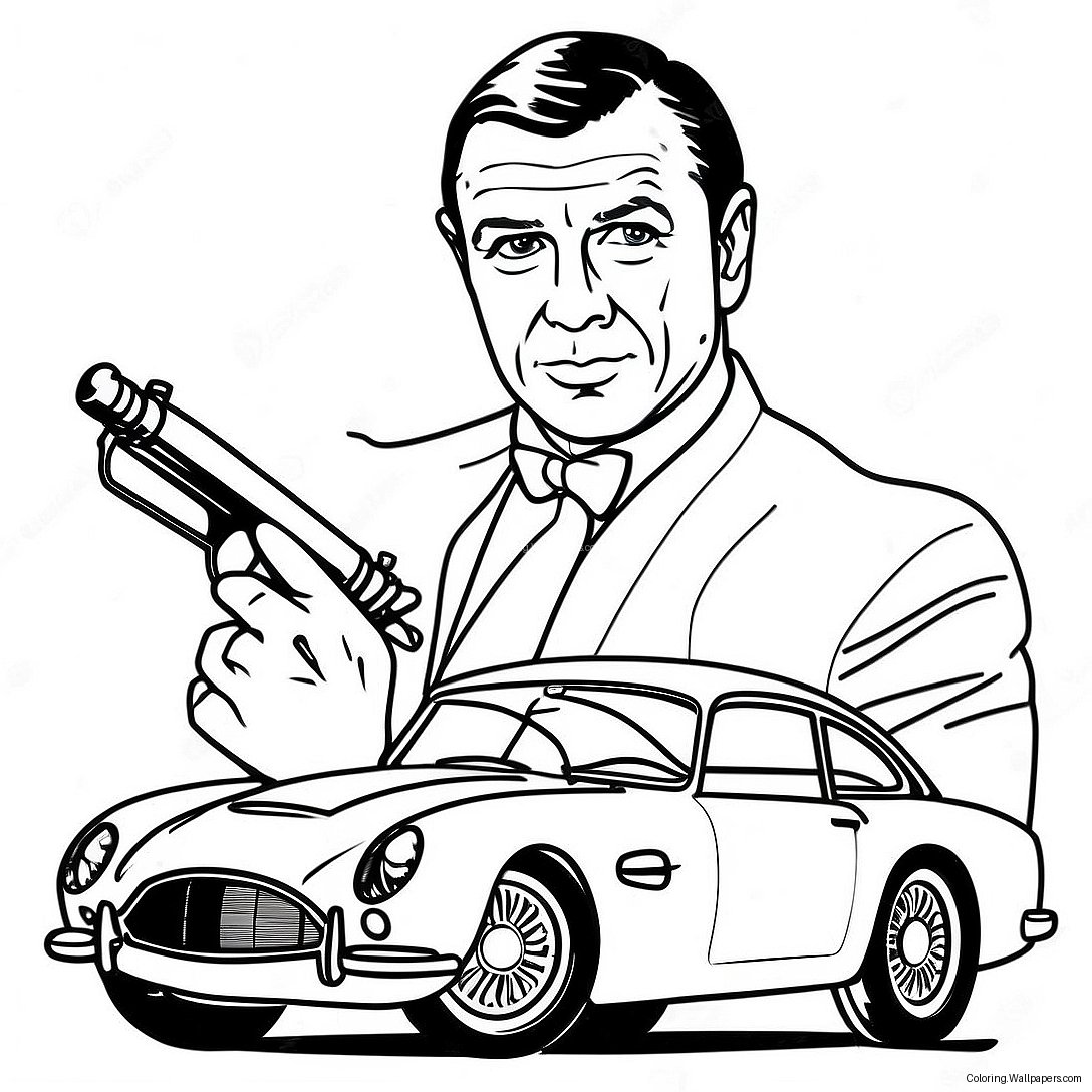 Classic James Bond Car Coloring Page 43162