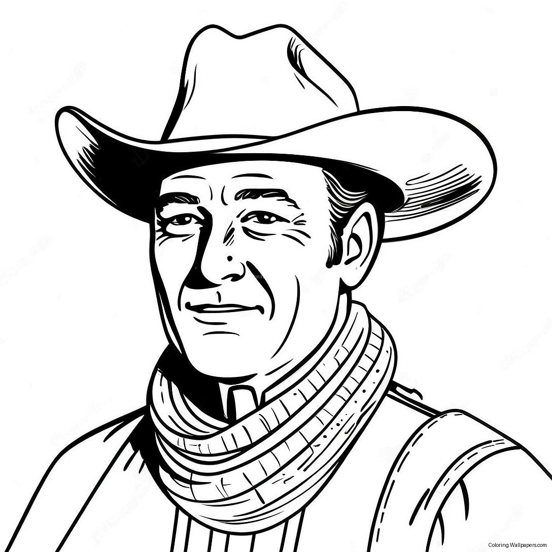 Page À Colorier Cowboy John Wayne Classique 32289