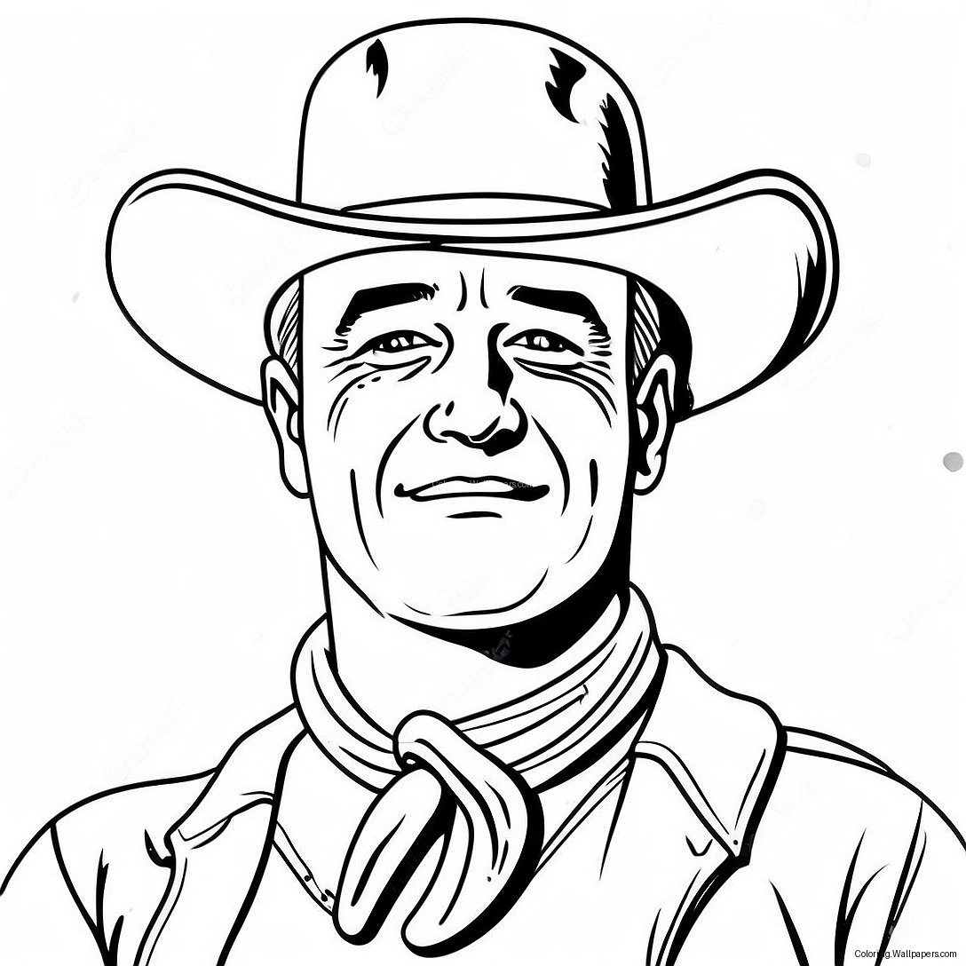 Klassisches John Wayne Cowboy Ausmalbild 32292