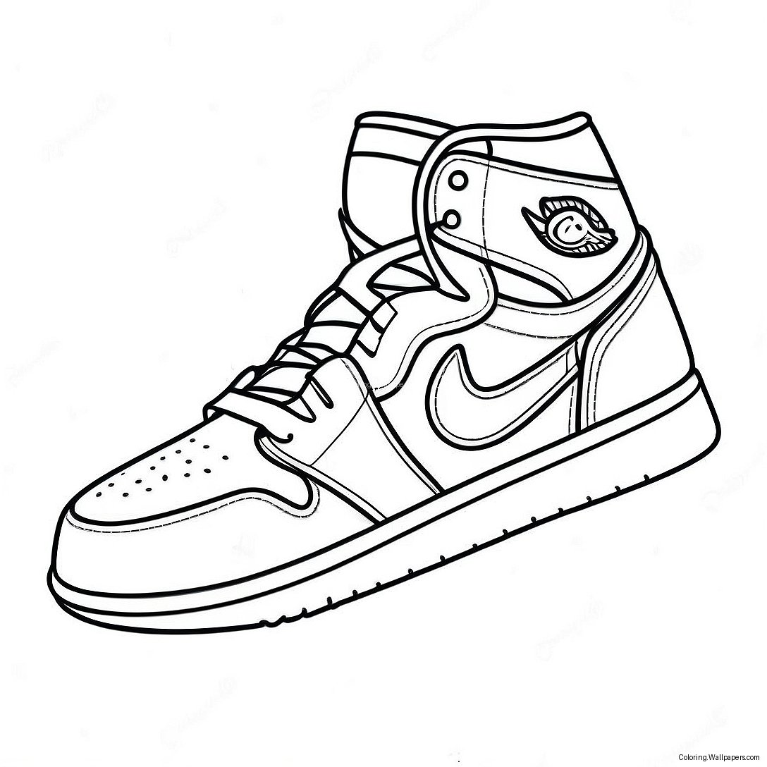 Página Para Colorir Do Jordan 1 Clássico 12124