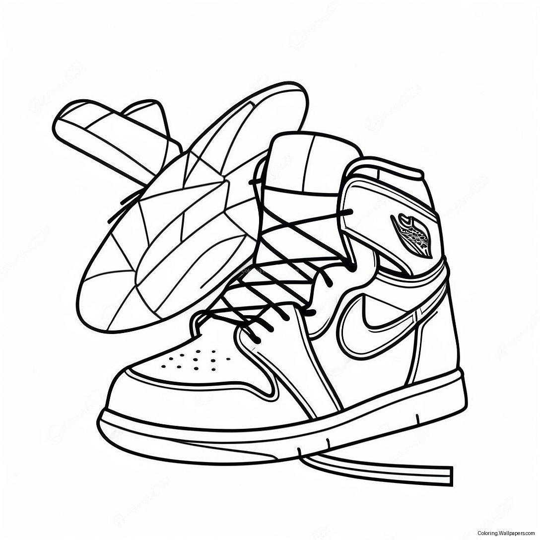 Classic Jordan 1 Sneaker Coloring Page 2362