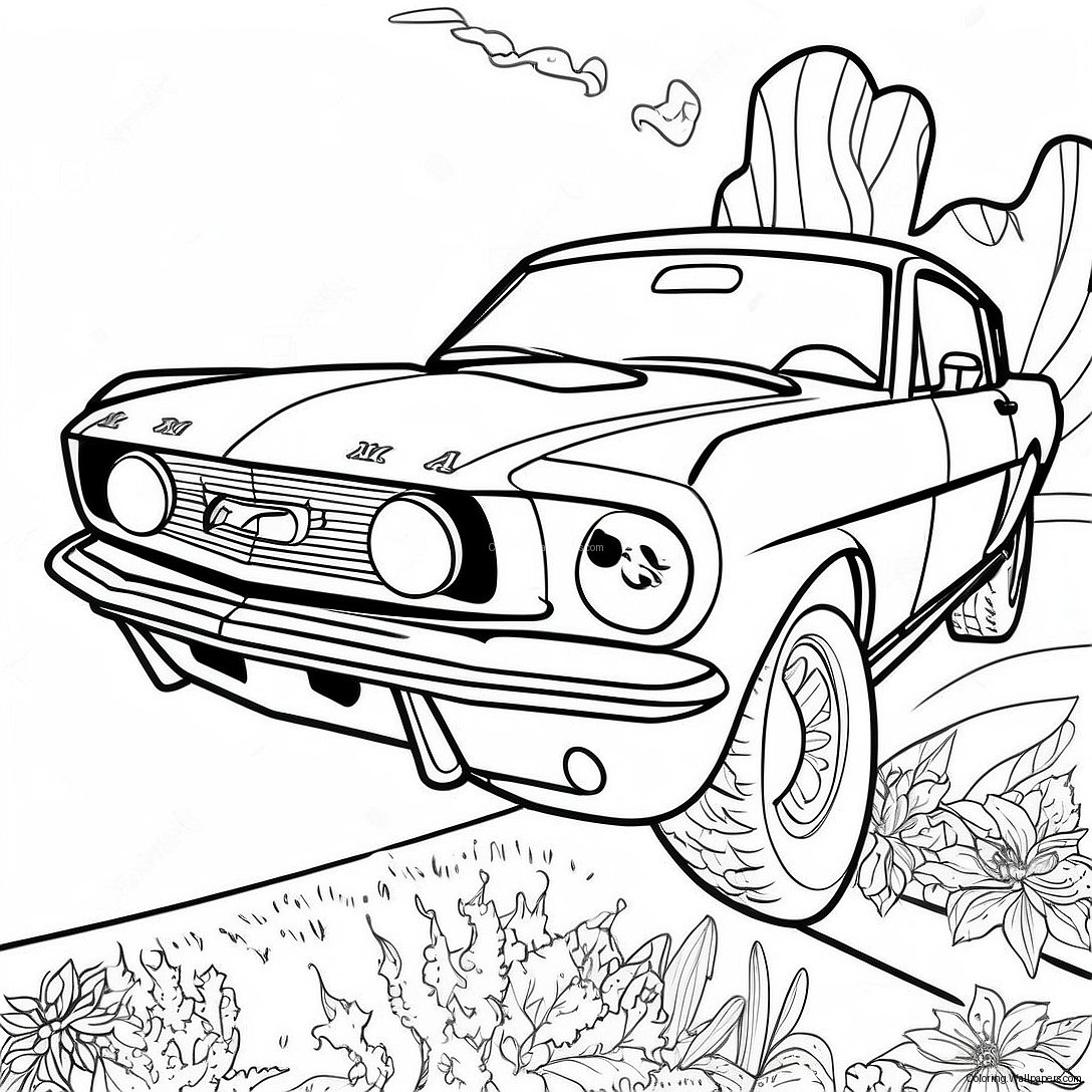 Page À Colorier De Voiture Mustang Classique 13622