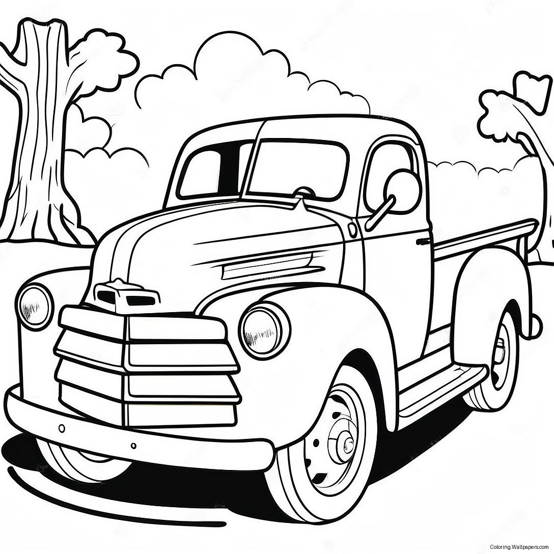 Klassisk Pickup Truck Fargeleggingsark 57357