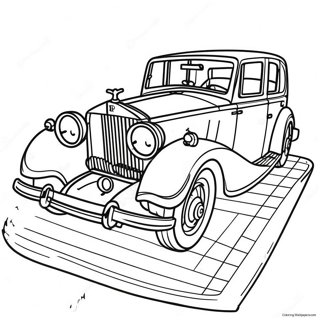 Classic Rolls Royce With Elegant Design Coloring Page 36000