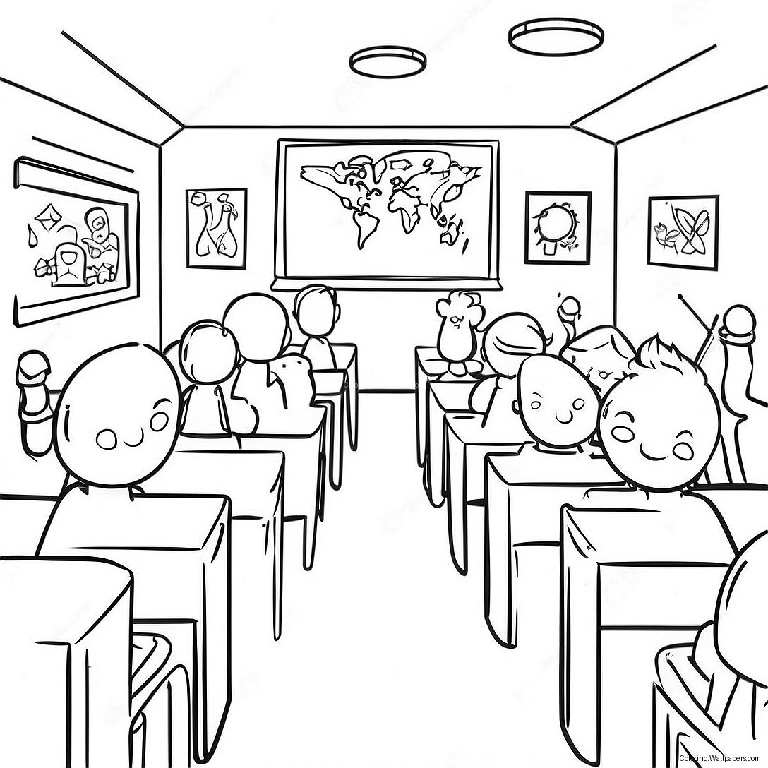 Classroom Coloring Page 48225