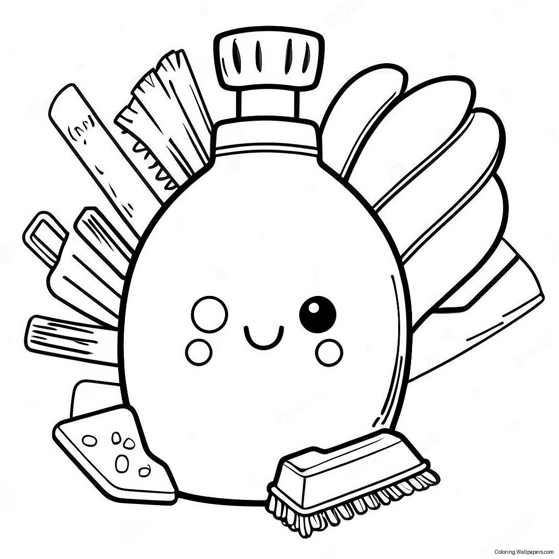 Cleaning Supplies Coloring Page 38377