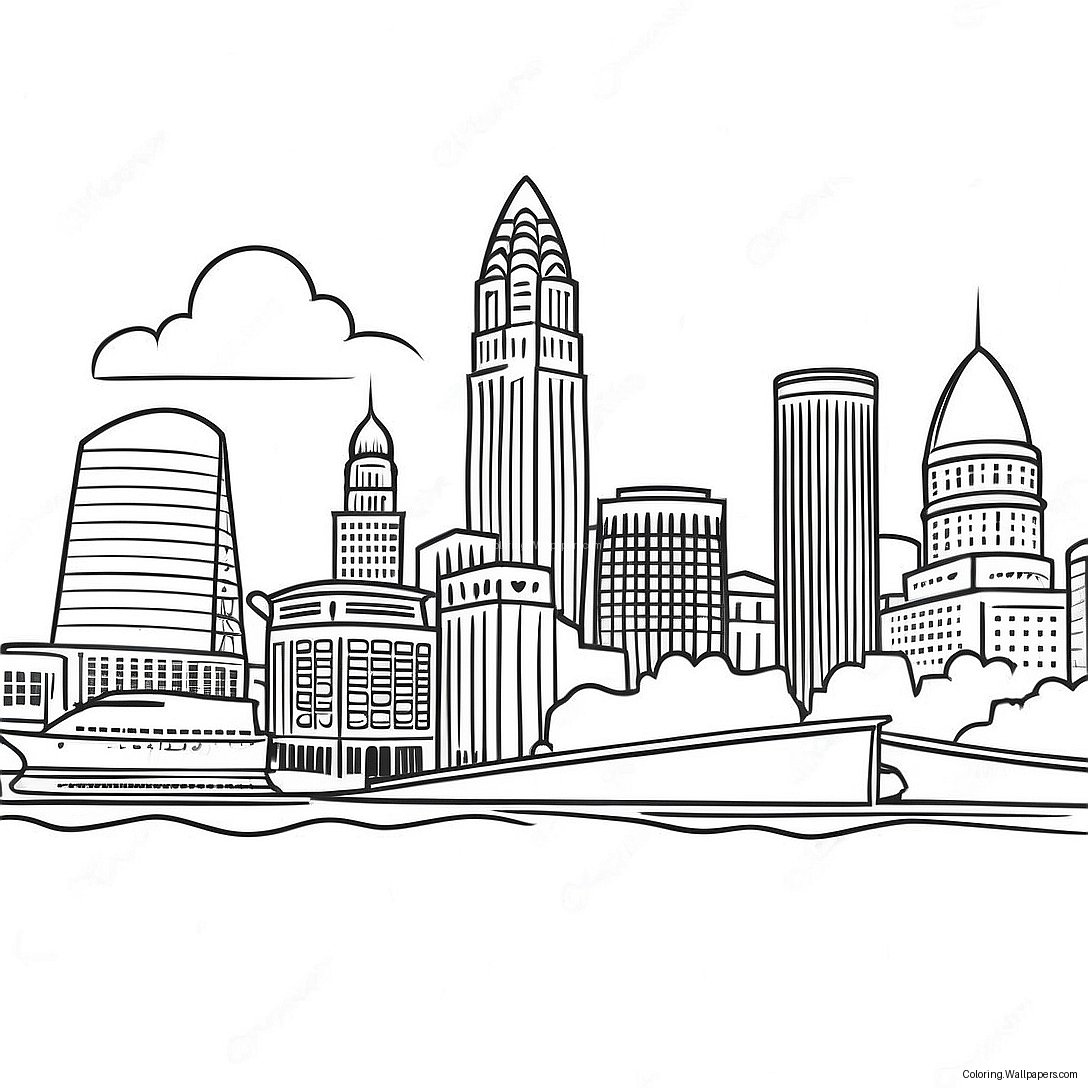 Pagina Da Colorare Dello Skyline Di Cleveland 28765