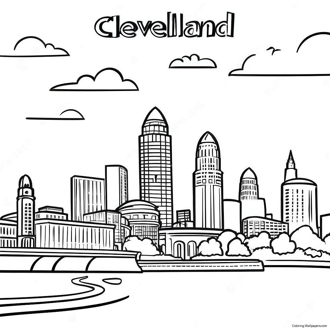 Cleveland Skyline Målarbild 28766