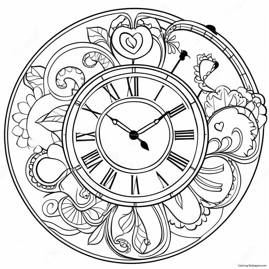 Clock Coloring Page 22202