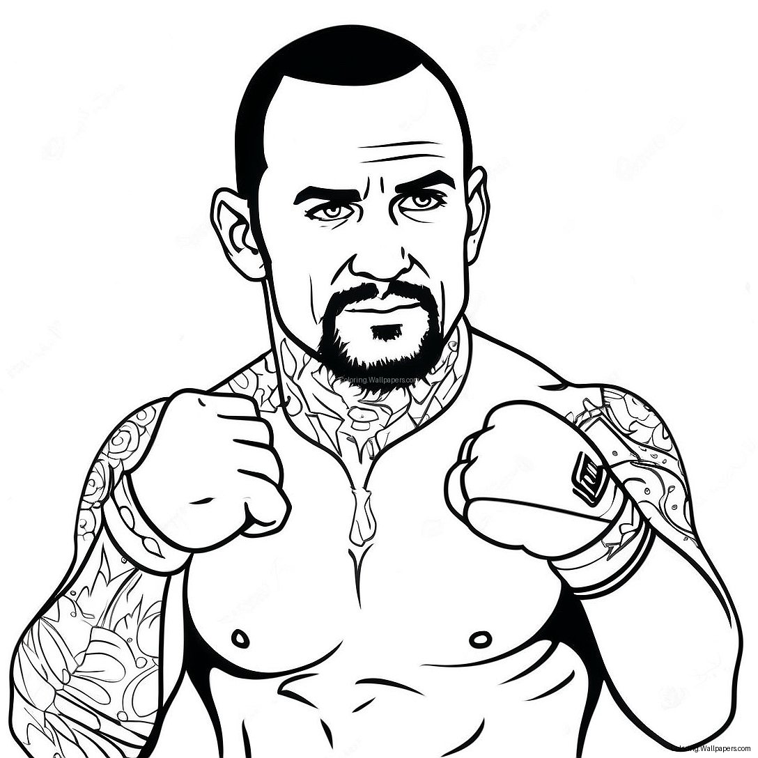 Cm Punk In Action Coloring Page 35125