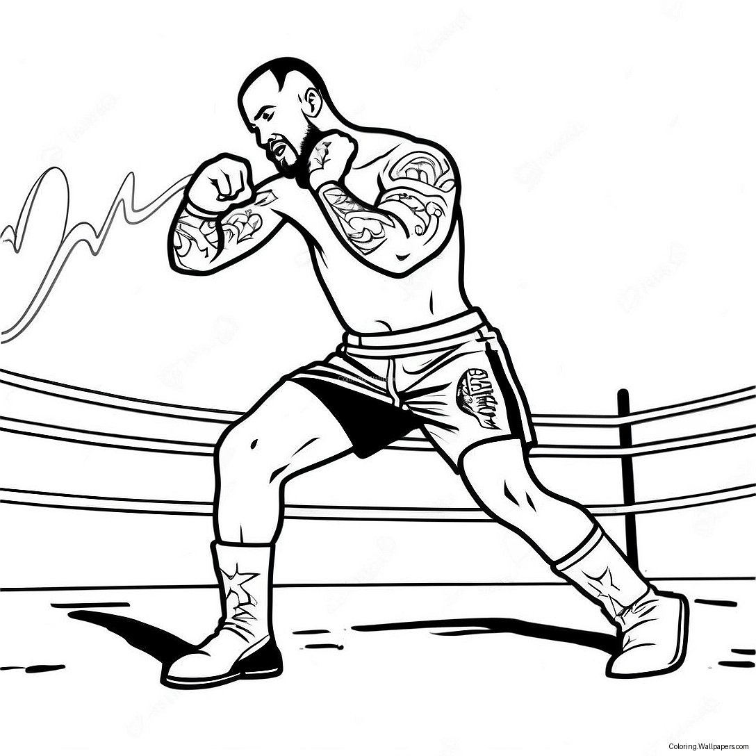 Cm Punk In Action Coloring Page 35126