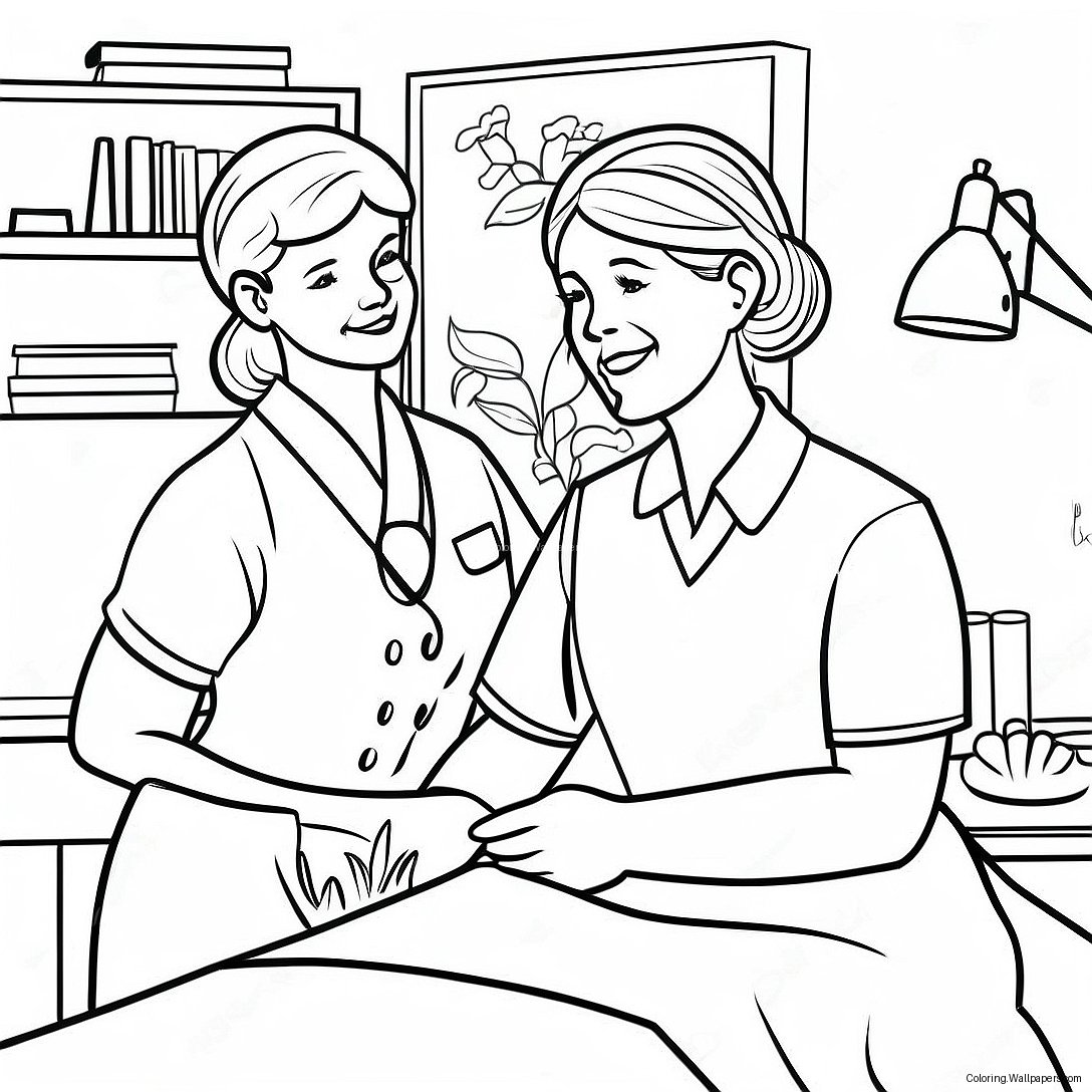 Cna Nurse Helping Patient Coloring Page 36873