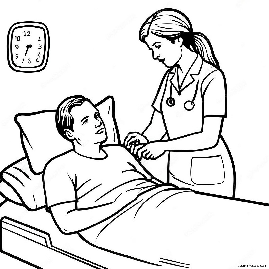 Cna Nurse Helping Patient Coloring Page 36875