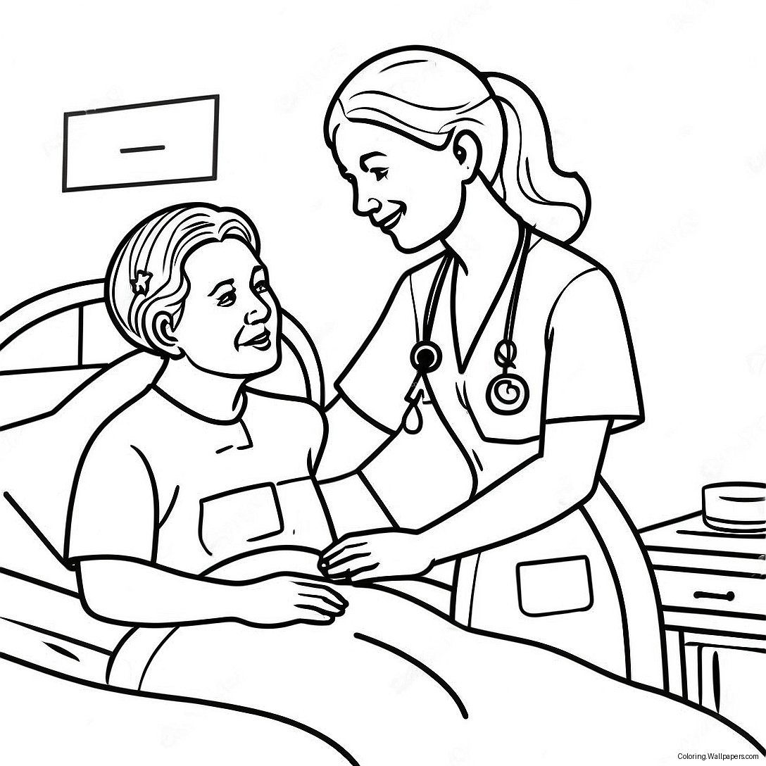 Cna Nurse Helping Patient Coloring Page 36876