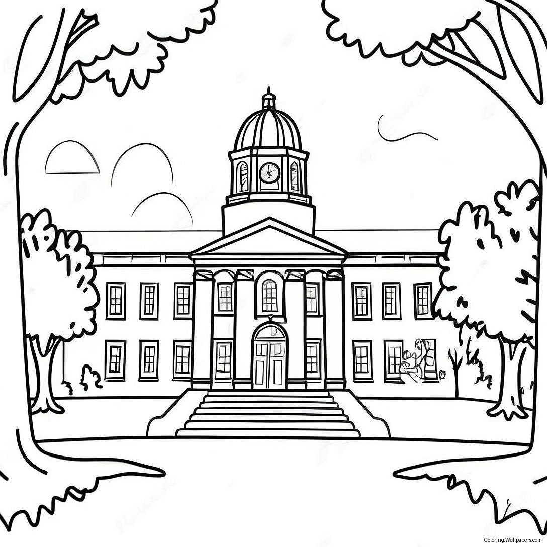 College Campus Coloring Page 24074