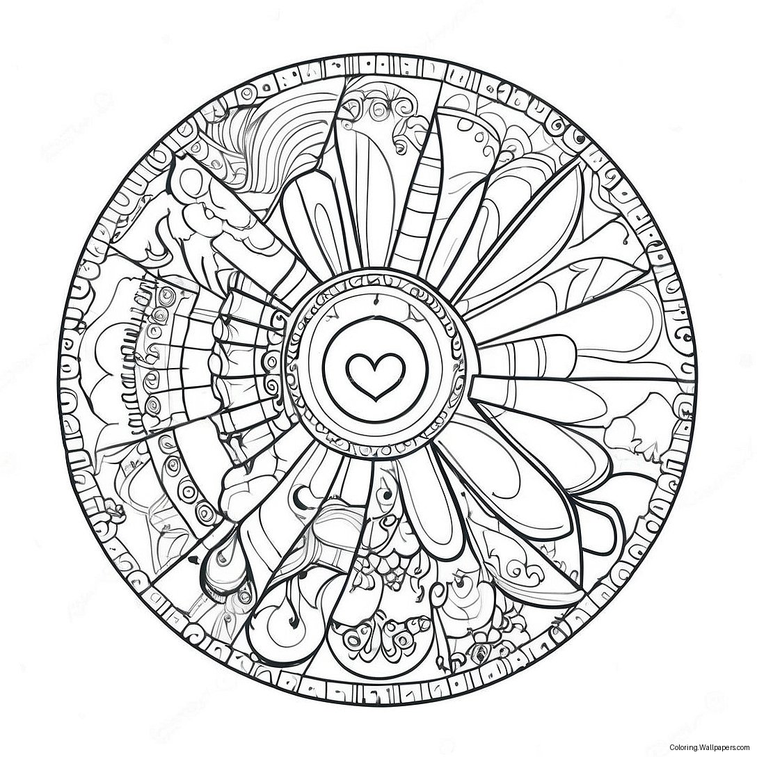 Color Wheel With Vibrant Colors Coloring Page 54849