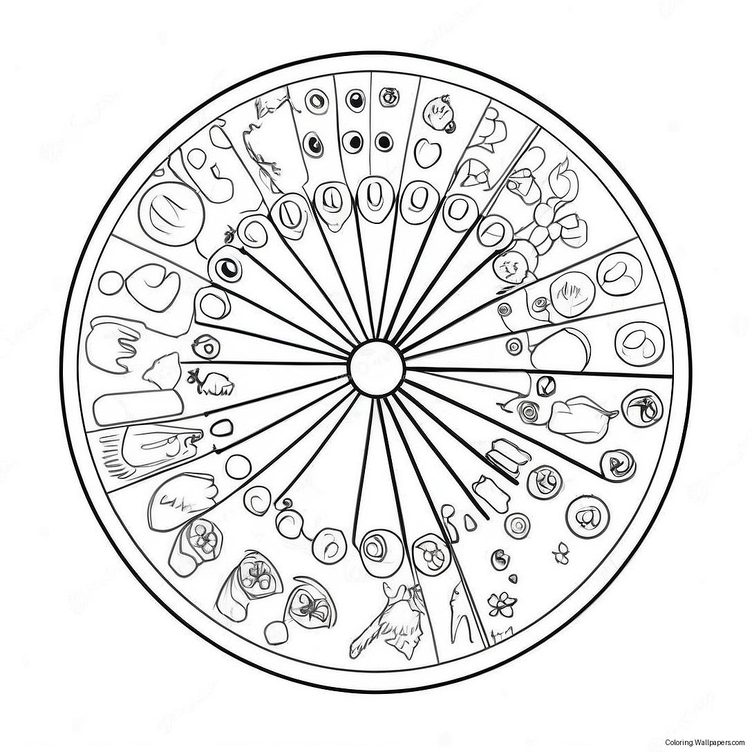 Color Wheel With Vibrant Colors Coloring Page 54852