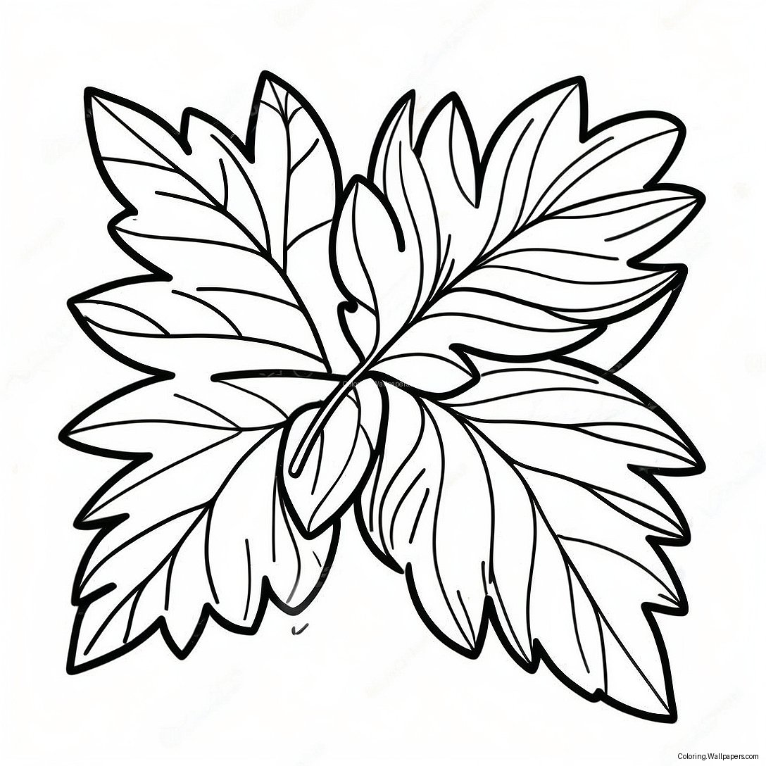 Colorful 420 Leaf Coloring Page 34177