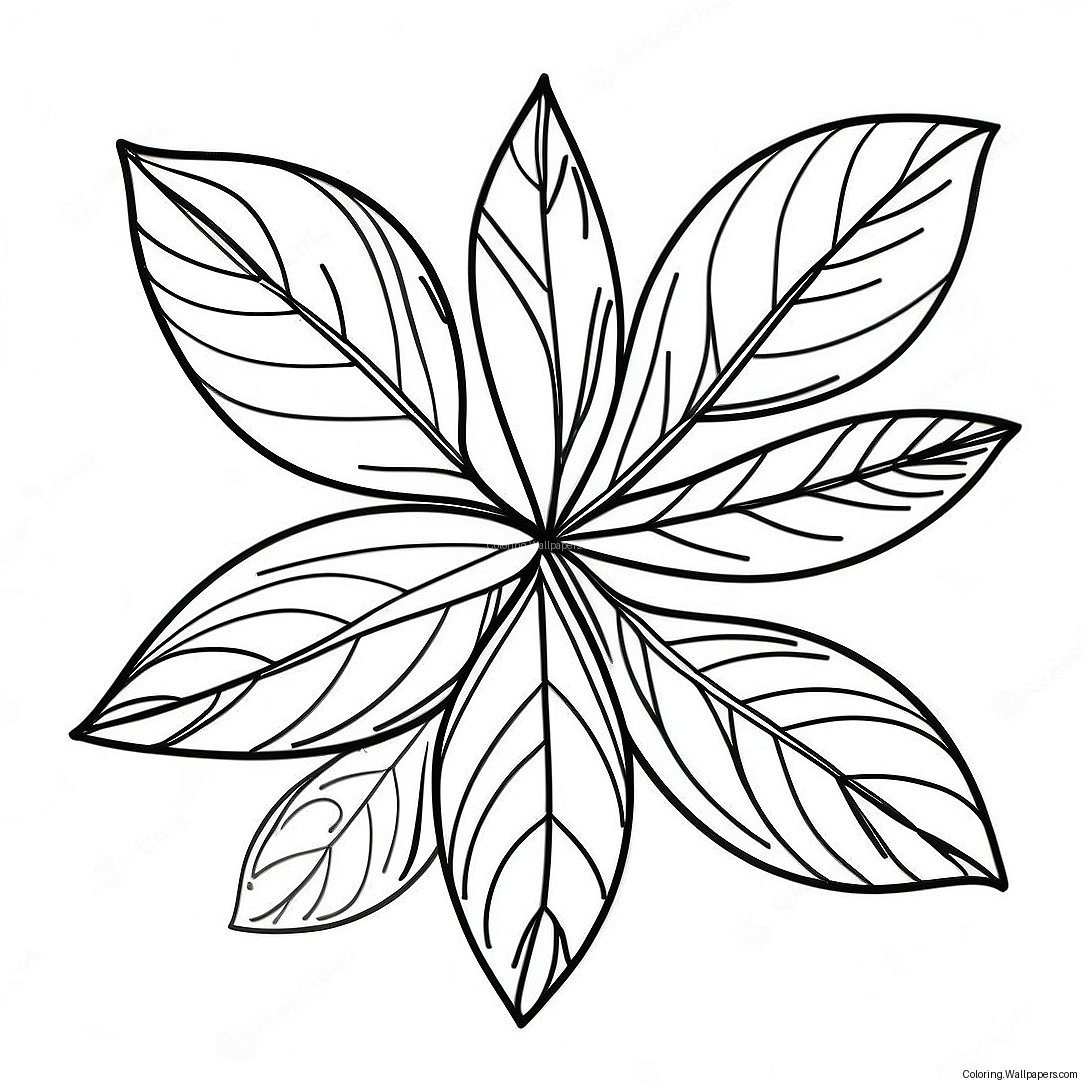 Colorful 420 Leaf Coloring Page 34178