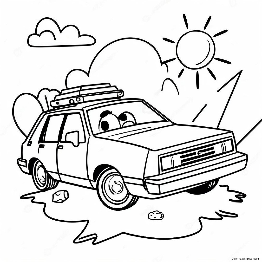 Colorful 80s Cartoon Adventure Coloring Page 32061