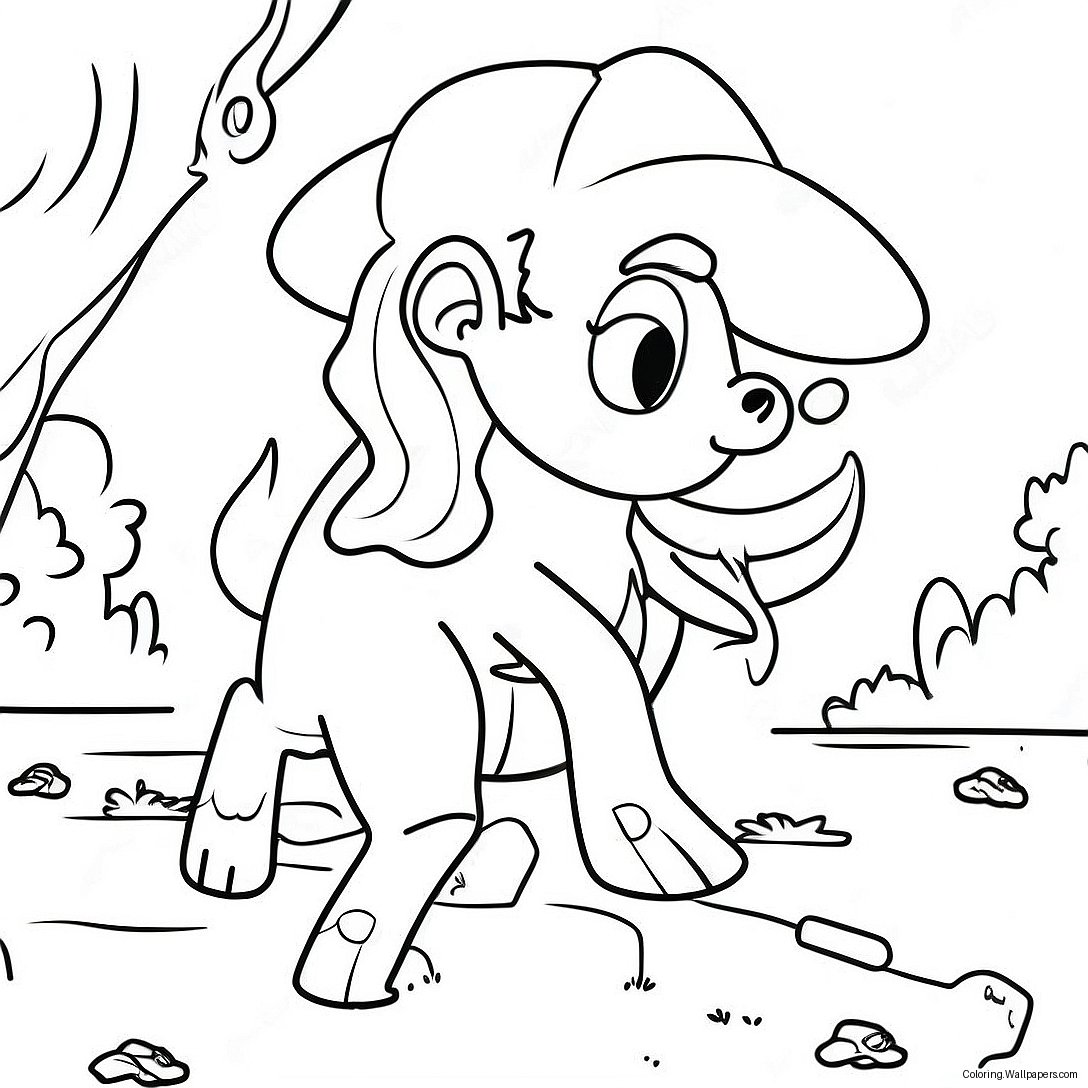 Colorful 80s Cartoon Adventure Coloring Page 32062