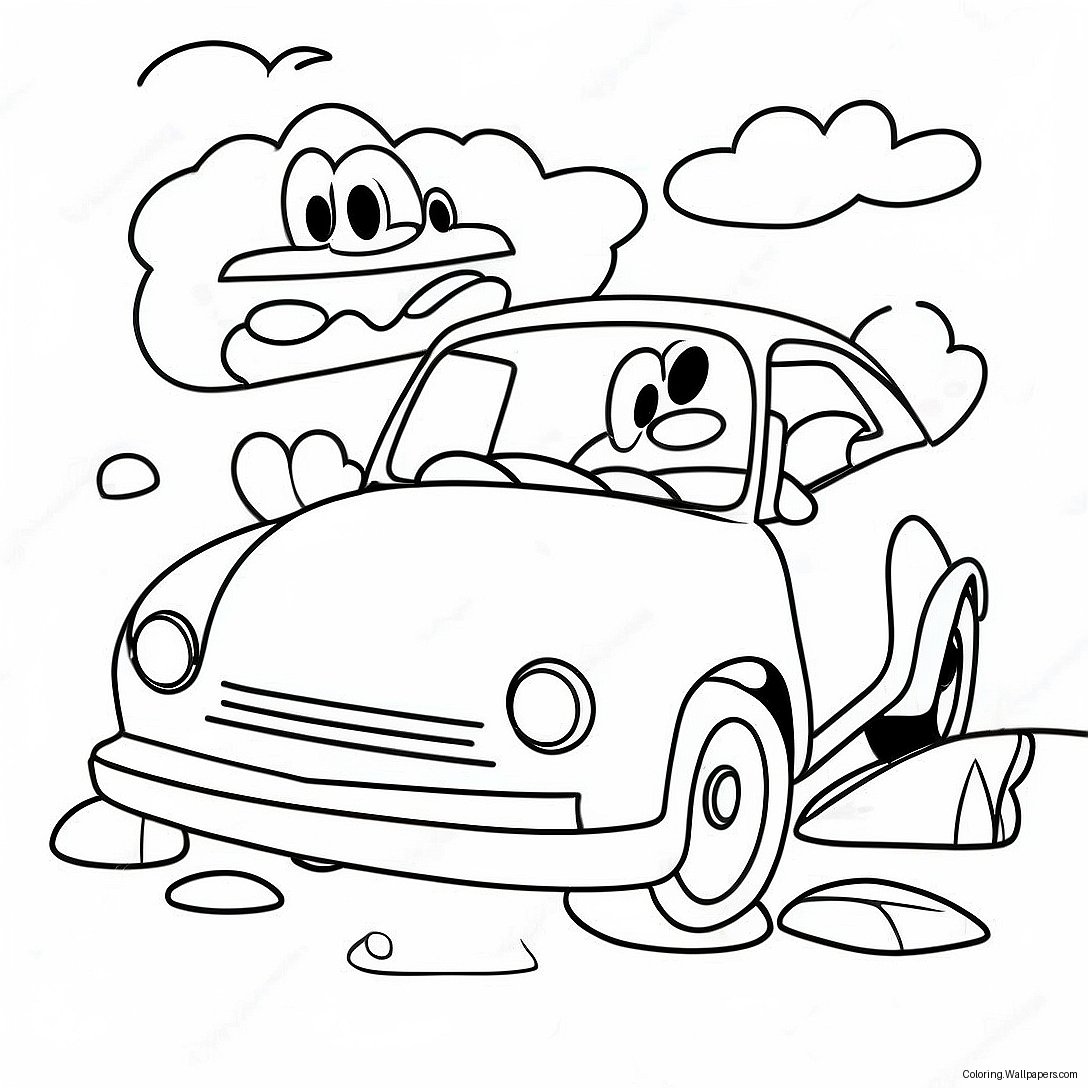 Colorful 80s Cartoon Adventure Coloring Page 32063