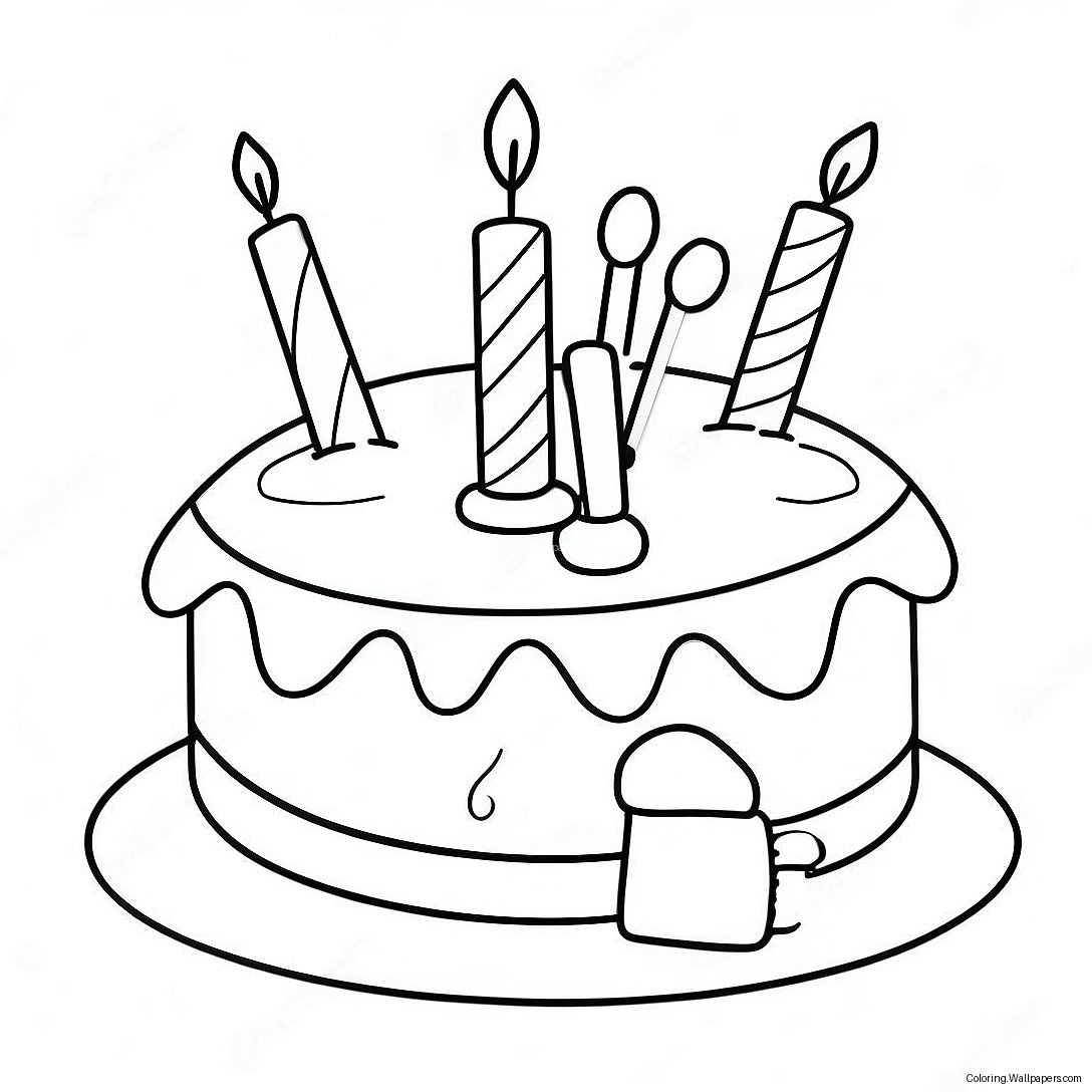 Colorful 8th Birthday Cake Coloring Page 22254