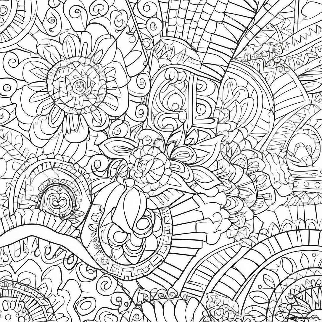 Colorful African Patterns Coloring Page 49652