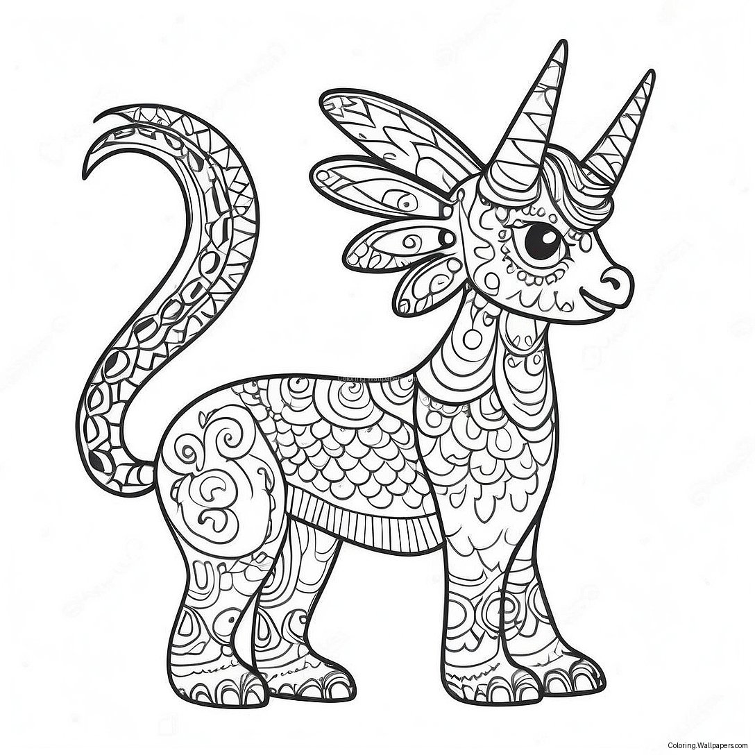 Värikäs Alebrije-Eläin -Värityssivu 8321