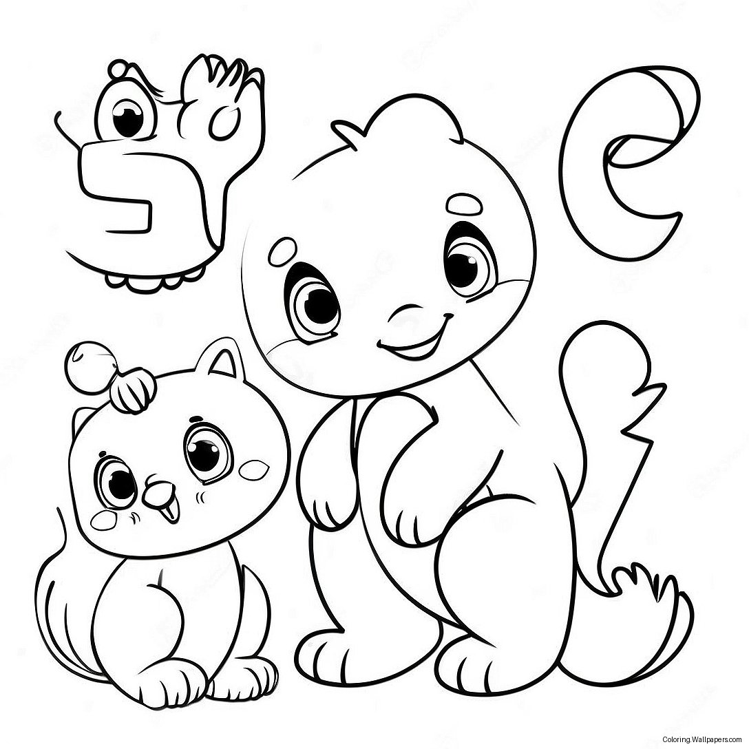 Colorful Alphabet Animals Tracing Sheet Coloring Page 44613