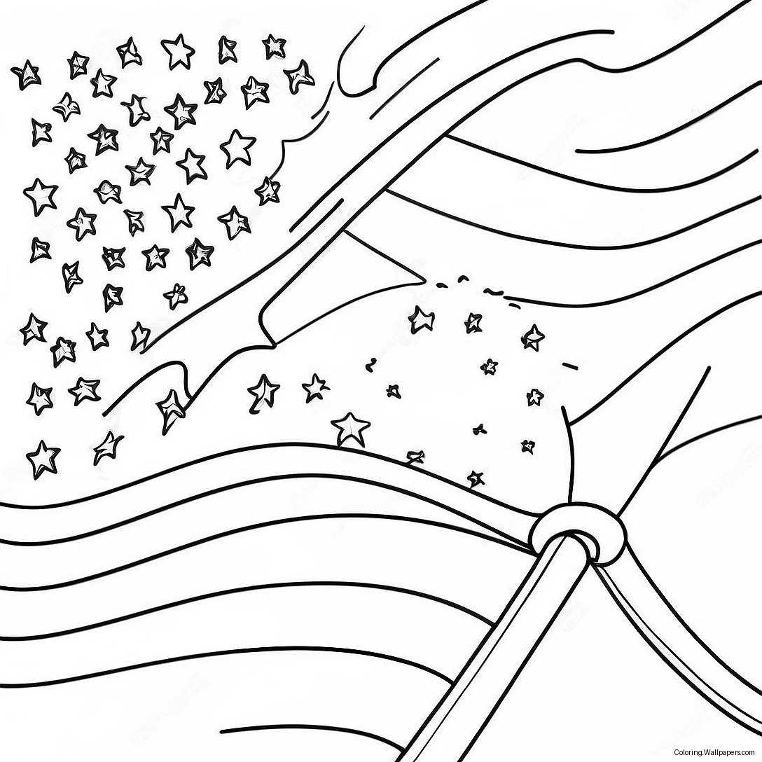 Colorful American Flag Coloring Page 6445