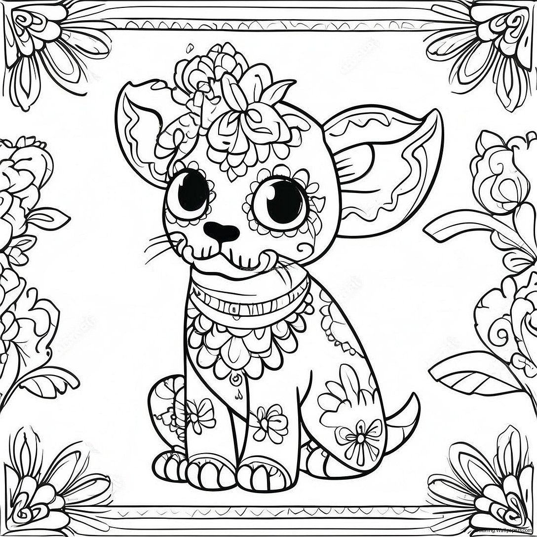 Página Para Colorear De Animal Colorido Del Día De Los Muertos 41948