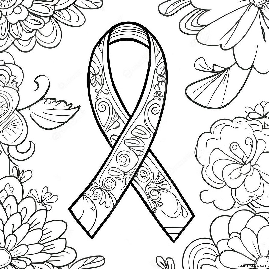 Colorful Arfid Awareness Ribbon Coloring Page 56441