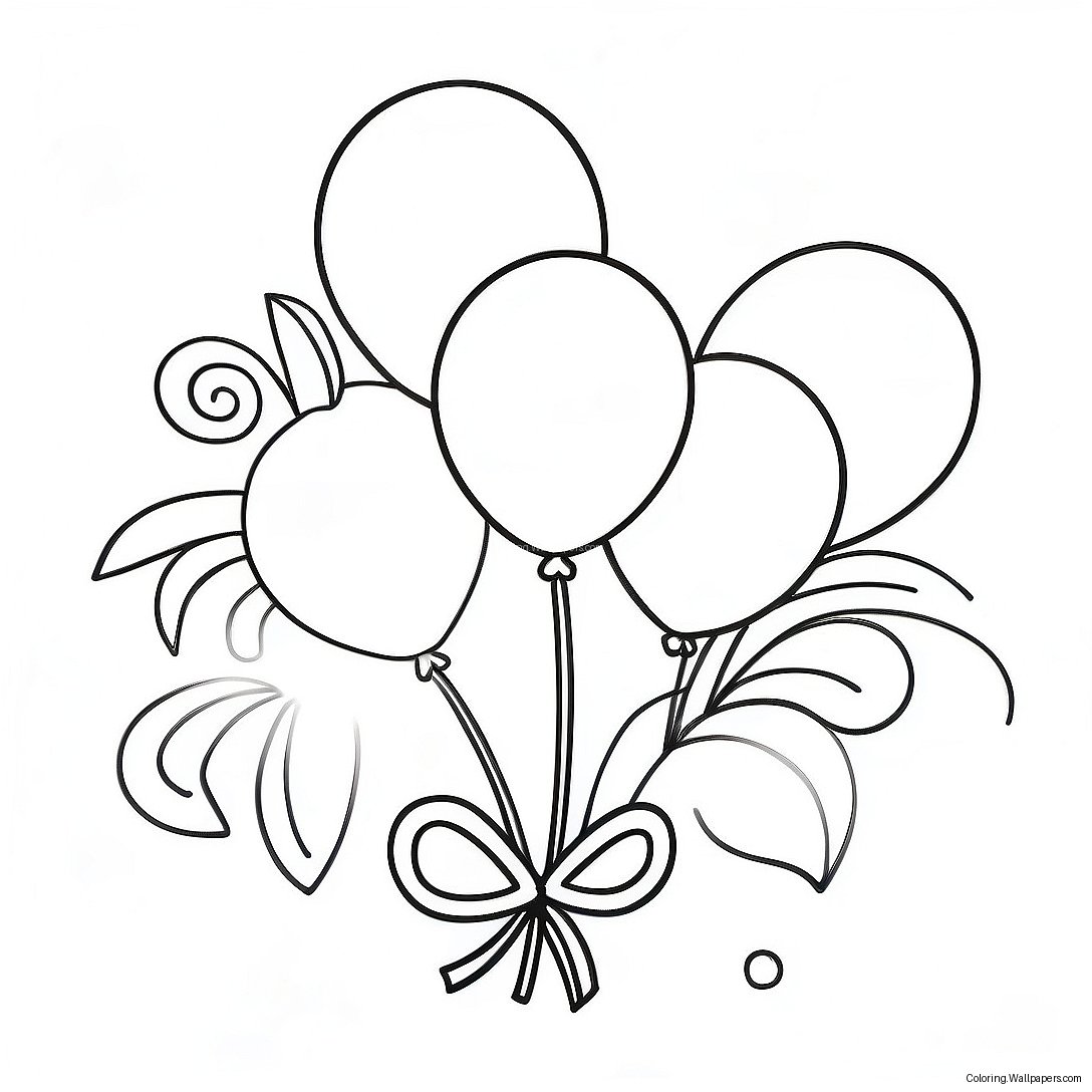 Colorful Balloon Bouquet Coloring Page 387