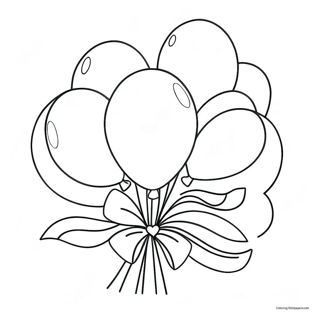 Colorful Balloon Bouquet Coloring Page 388