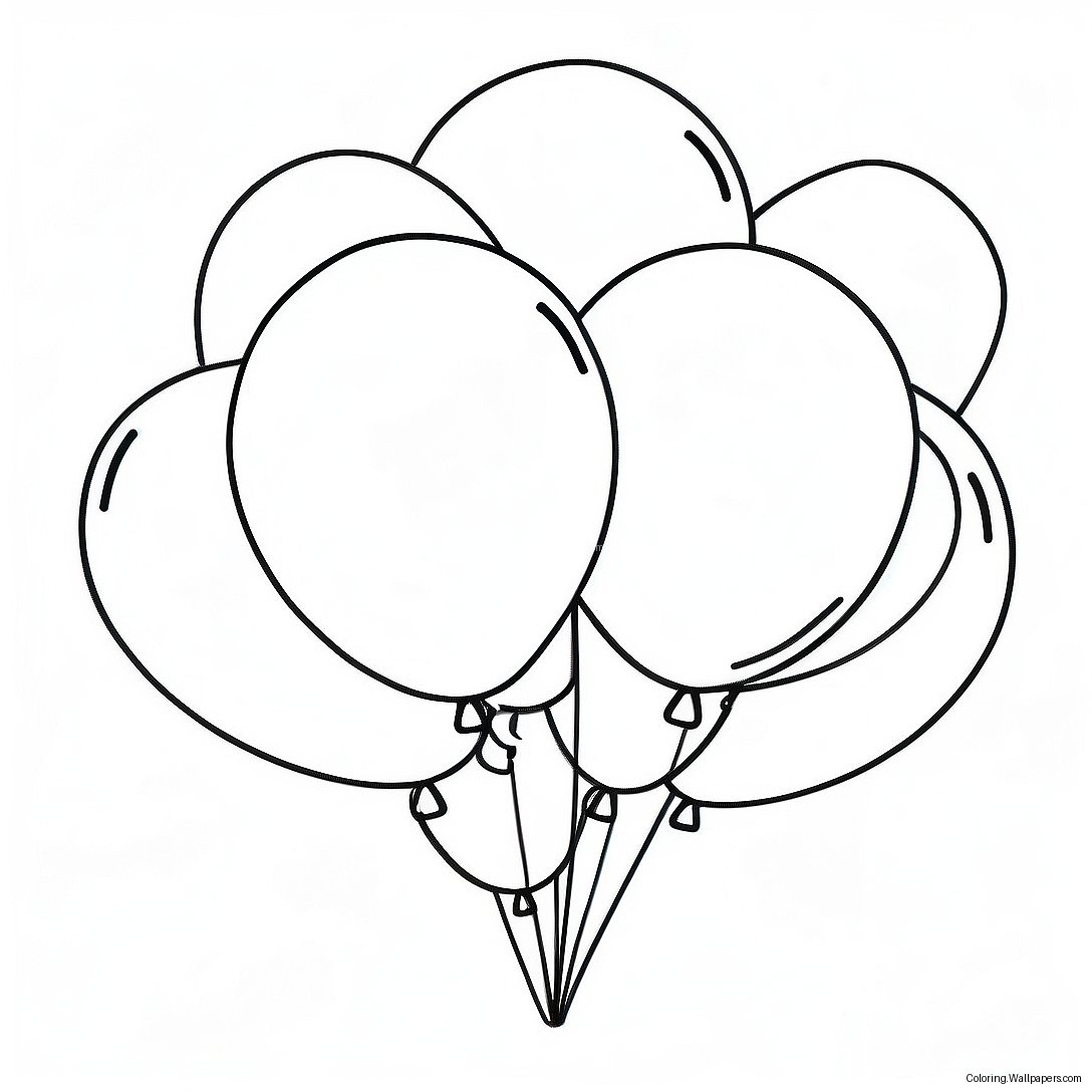 Colorful Balloons Coloring Page 9471