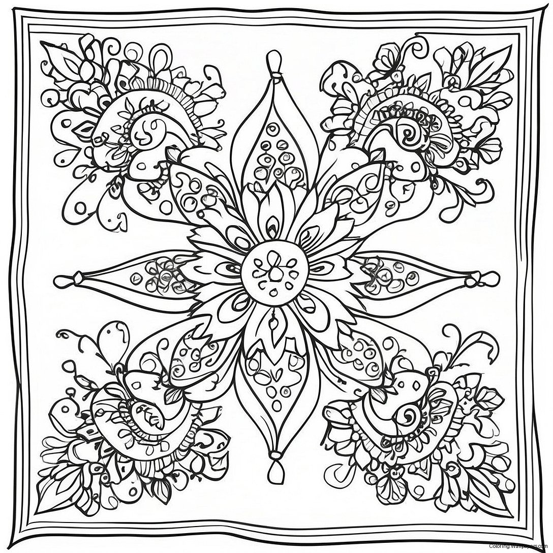 Colorful Bandana Patterns Coloring Page 47092