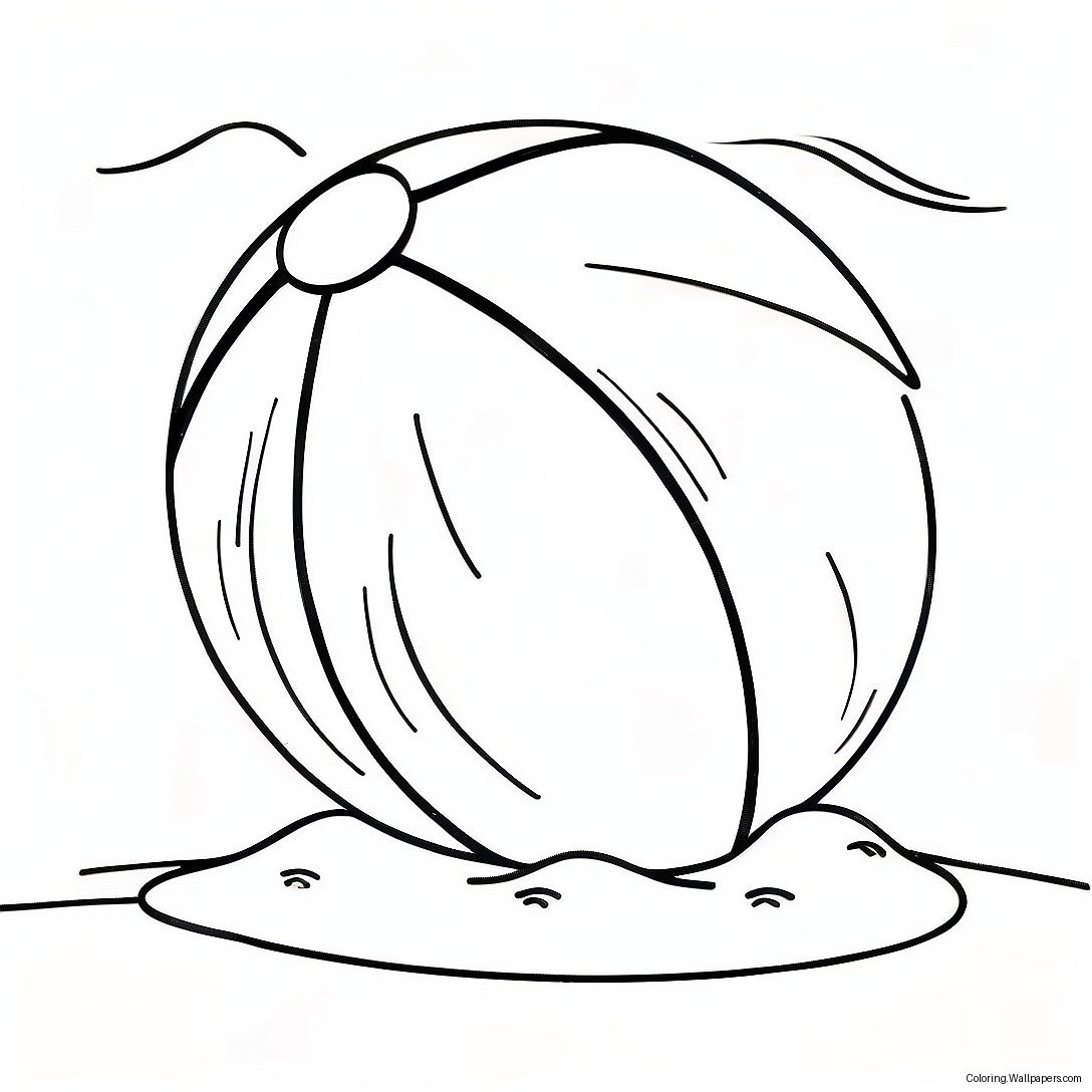 Colorful Beach Ball In Sand Coloring Page 5185