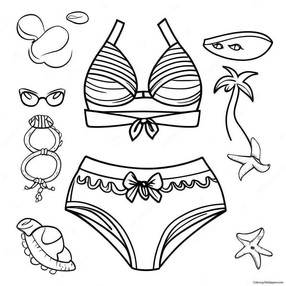 Colorful Beachwear Coloring Page 29983