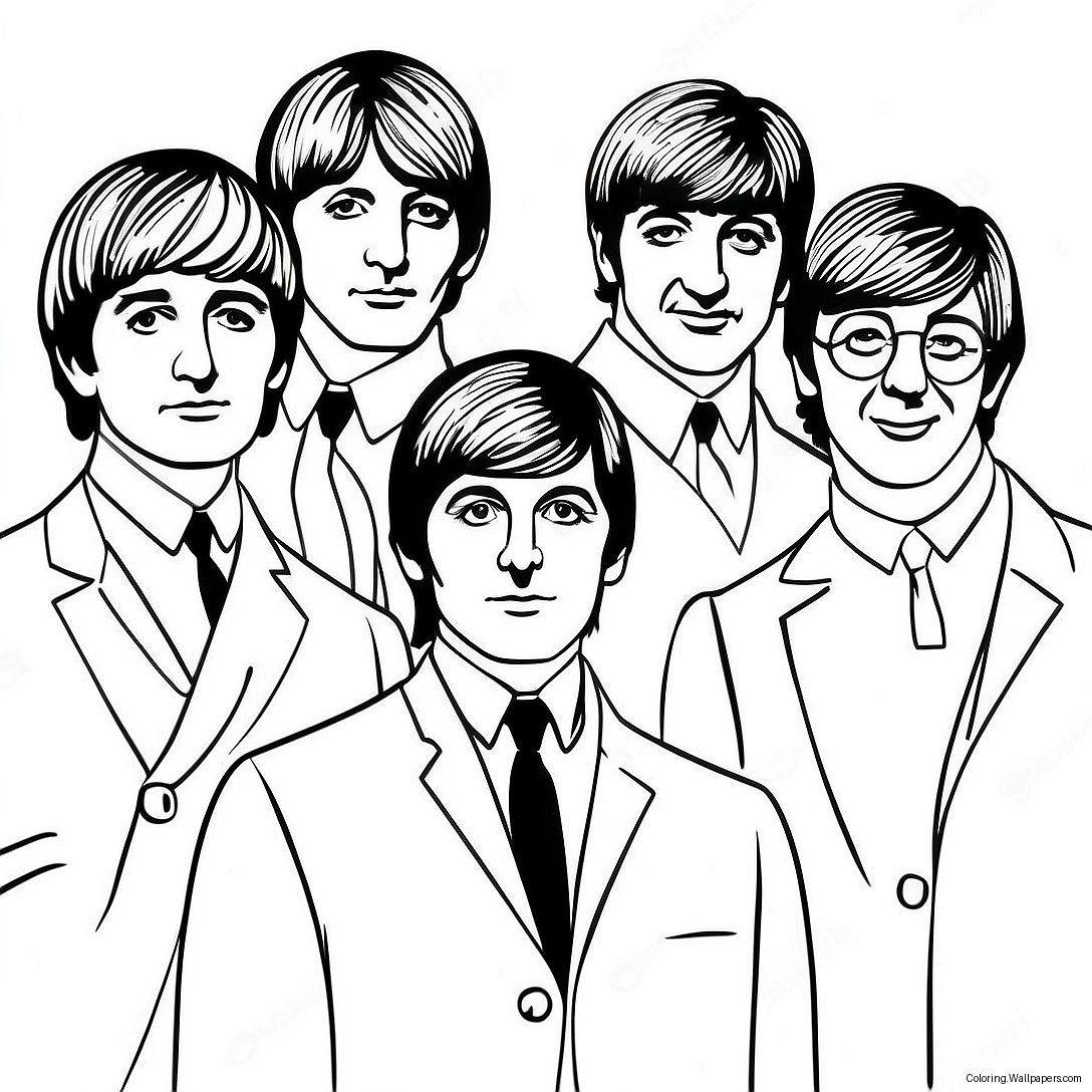 Colorful Beatles Album Cover Coloring Page 19558