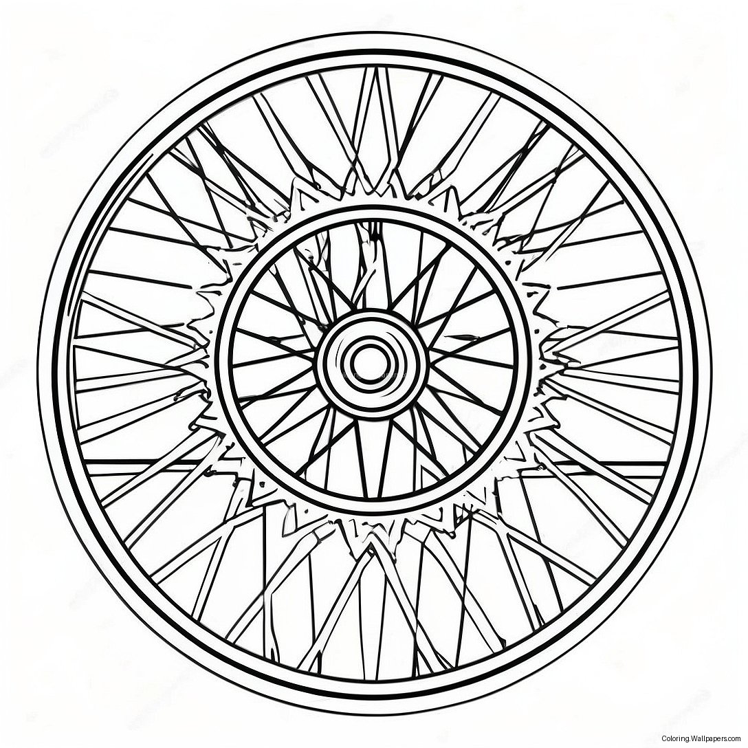 Kleurrijke Fiets Wiel Kleurplaat 53456