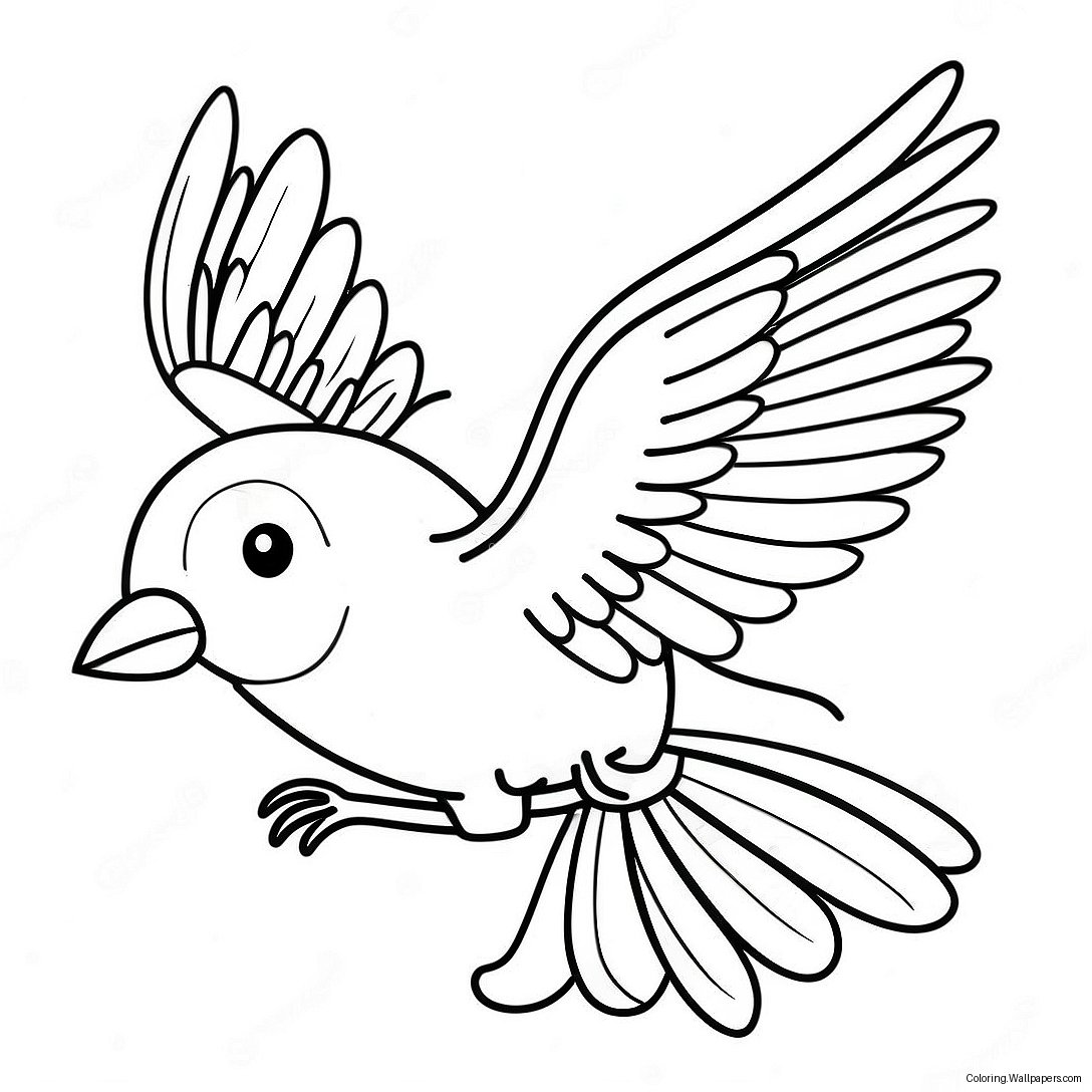 Colorful Bird In Flight Coloring Page 16815