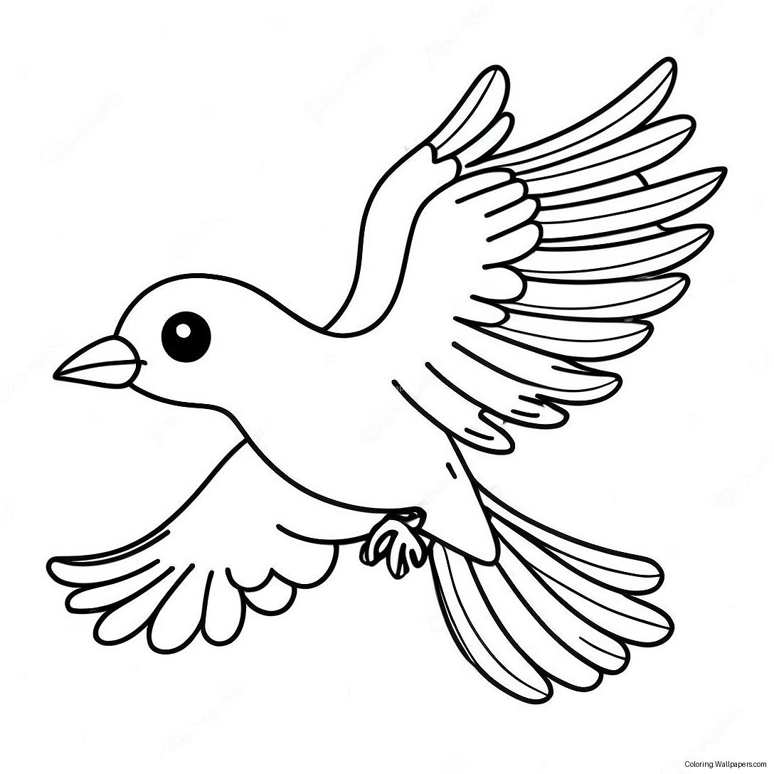 Colorful Bird In Flight Coloring Page 16816