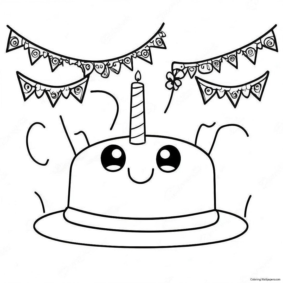 Colorful Birthday Banner Coloring Page 26284