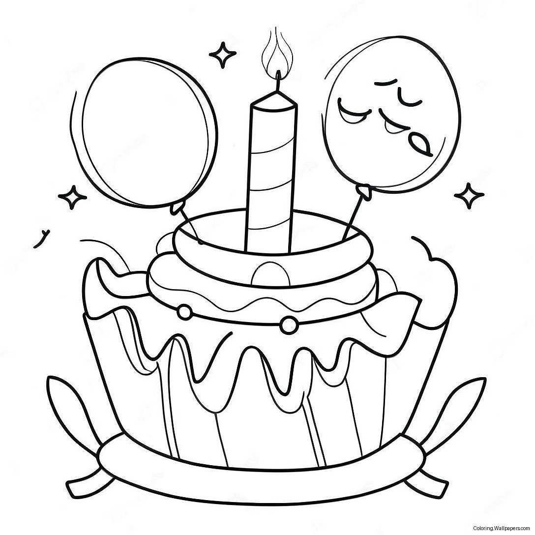 Colorful Birthday Card Coloring Page 43946